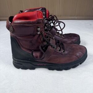 Polo Ralph Lauren Huntswood Boots Mens Size 9.5D Brown Leather Snow Winter